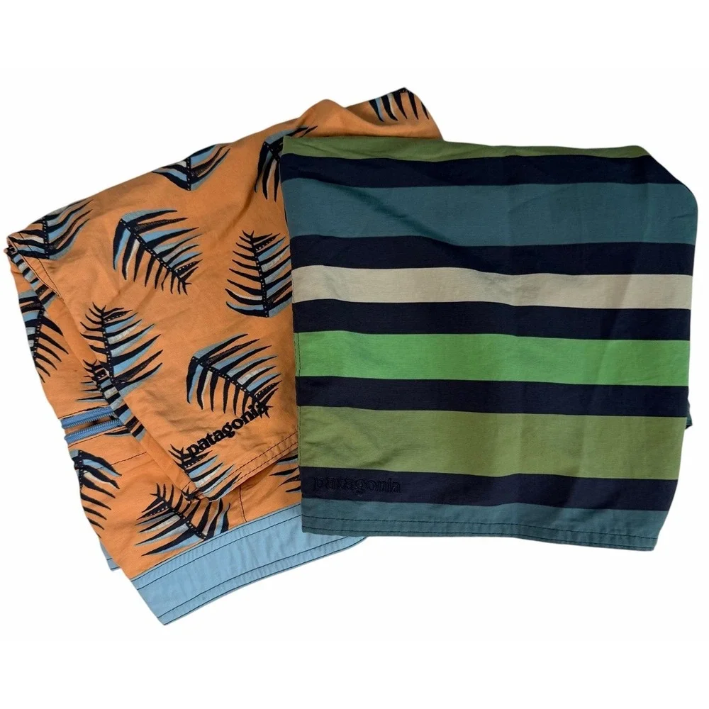 Patagonia Wavefarer Young Boys Board Shorts Swim Trunks Multicolor Size 10 Lot 2